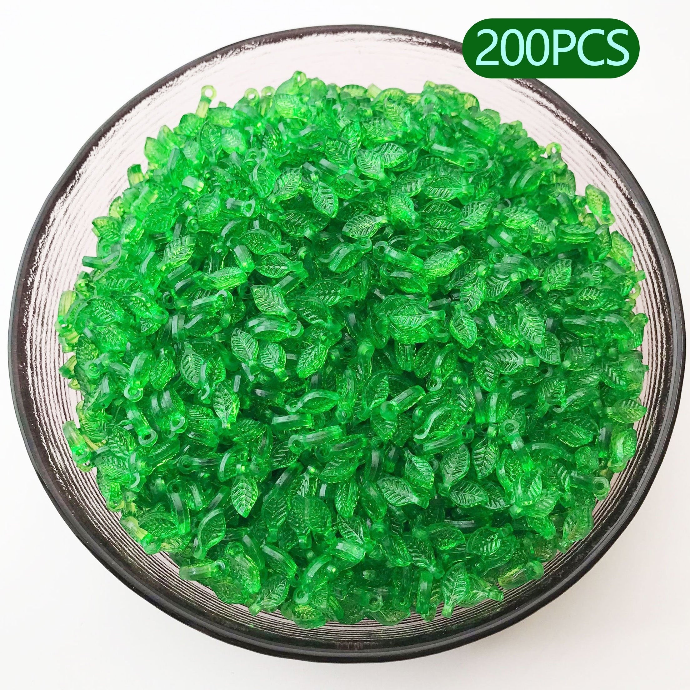 TEMU 200pcs Acrylic Leaf Charms, Transparent And Glossy, Ideal For Making - Bracelets, Earrings, Keychains & Crafts, Creative Crafting|glossy