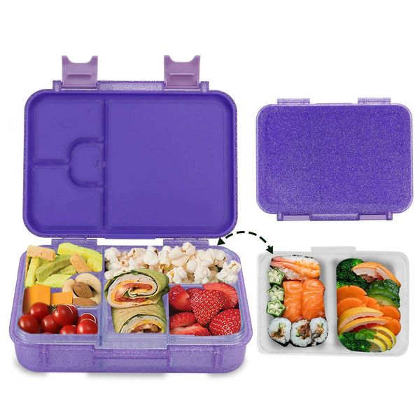 Bento Boxes 1000ML Glitter Bento Box Tritan Dual-Lock Lunch Container Microwave And Dishwasher Safe S2410185