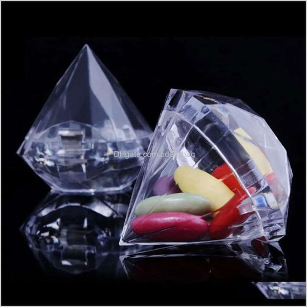 Festive Event Gift Supplies Wrap & Gardenwedding Party Home Diamond Shape Transparent Favor Wedding Decoration Candy Box Clear Plastic Drop