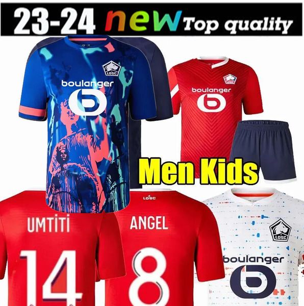 LOSC Lille 24 soccer jerseys 14 UM 8 Angel CABELLA J DAVID YAI OUNAS football shirt 2023 2024 away third 3rd maillot men Kids Kit Equipment