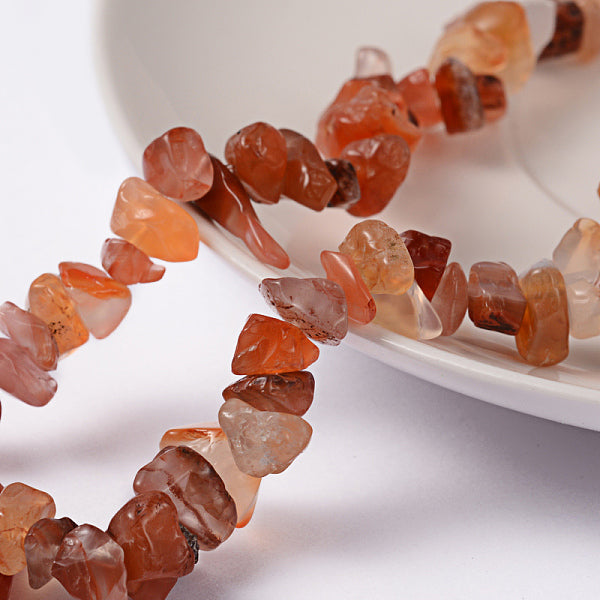 Natural Carnelian Chips Beads Strands