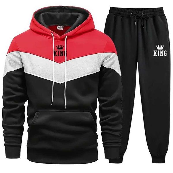 Men&#039;s Tracksuits 2024 New Printed Mens Sportswear Fashion Mens-Womens Sports Hoodie+Trouthers Two Piece Mens Casual Wear H241224 XG6Q O