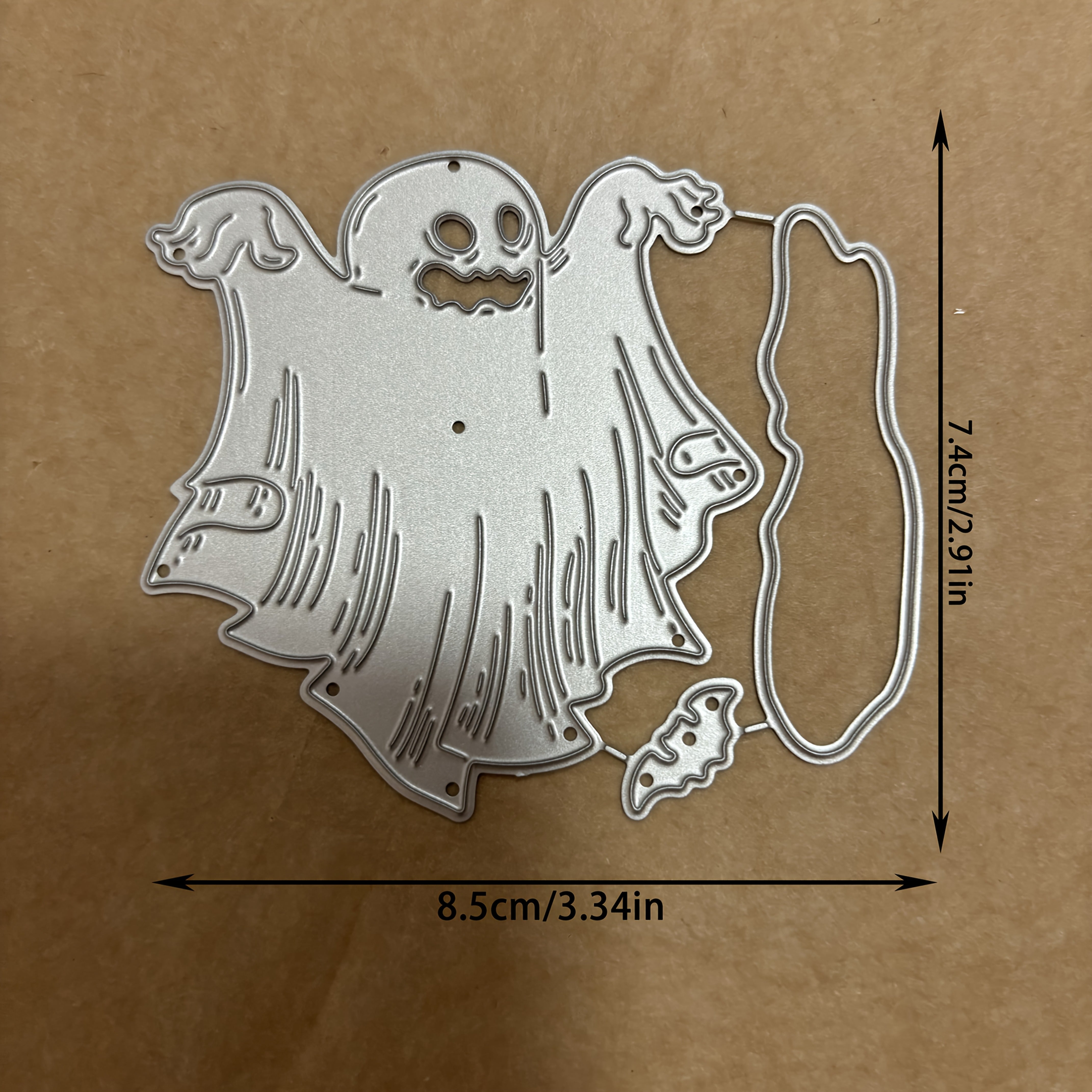 TEMU Halloween Metal Cutting Mold - Cute Floating With Chains - Precision Crafting Template For Scrapbooking, Card Making, Party Decorations -