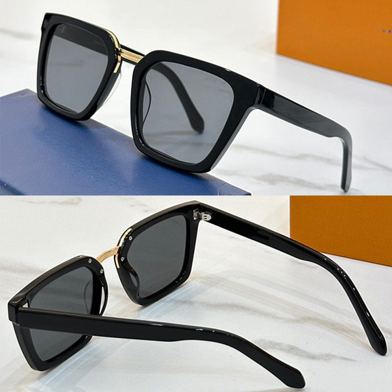 Urban Square Sunglasses square acetate frame metal nose bridge tortoiseshell color gradient mirror with letter print temples with gold logo Z2090E f