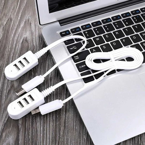 3-Port Multi 2.0 USB Hub Divider Mini USB Hub High Speed Rotating Divider Adapter suitable for laptops PCs and computer accessories CL240905
