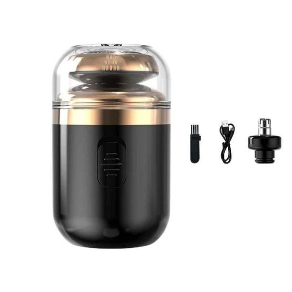 2 in 1 Razors Portable Men Shave Pocket Size Cordless Beard Nose Hair Trimmer Wet Dry Shaving MachineXJ241207