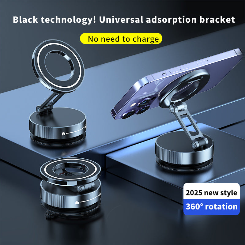 Car vacuum magnetic phone holder, 360 Â° adjustable suction cup, foldable portable magnetic suitable for all smartphones and all car models and gym-b