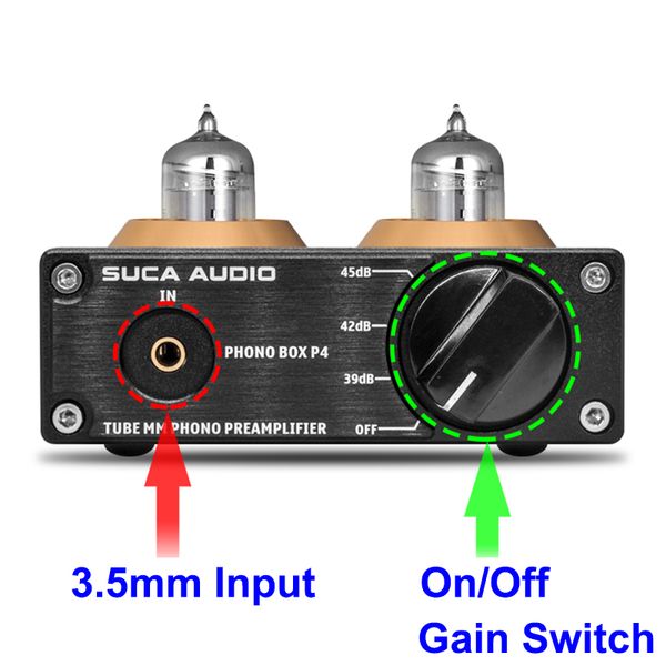 MM Phono 6A2 GE5654 Vacuum Tube Preamplifier Vinyl Record Player Turntable Phonograph 39-42-45dB Stereo Audio HiFi Pre amp