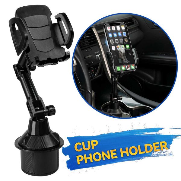 Universal 360 car phone holder cup holder beverage bottle long port smartphone holder accessories Y250109