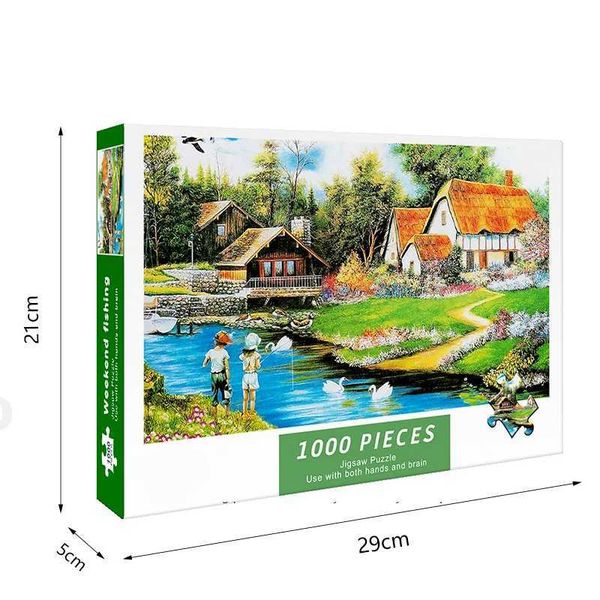 Puzzles Adult 1000pcs Puzzle Go Fishing High Difficulty Decompression Girl Educational Toys Birthday Present Board Games