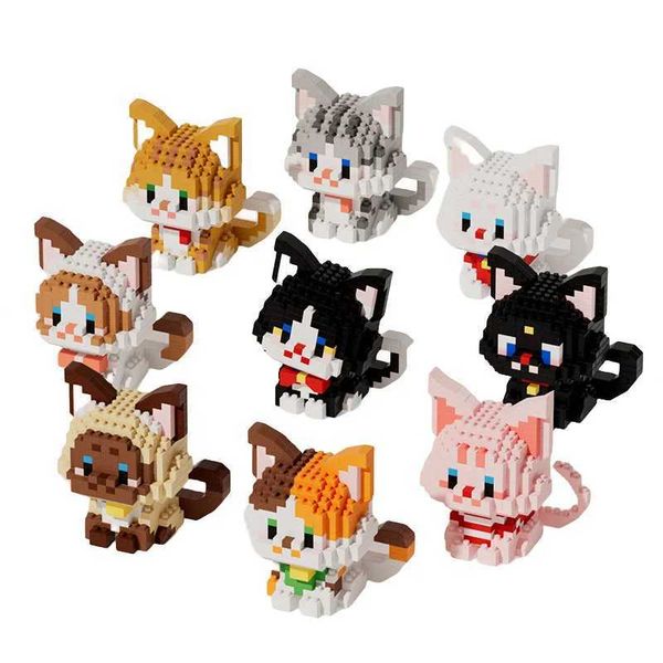 Hot Selling Tiny Particle Assembly Building Blocks Pet Cat Hand Puppet Assembly Leisure Decompression Puzzle Boy Girl Toy GiftT250211
