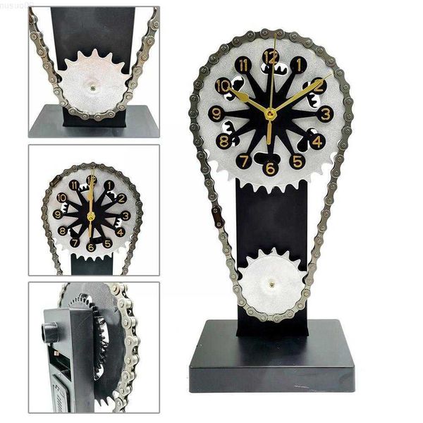Desk Table Clocks European Vintage Table Clock Wall Clock Metal Edition Clock Shelf Rotating Clock Chain Clock Tool Decoration Home Timing G