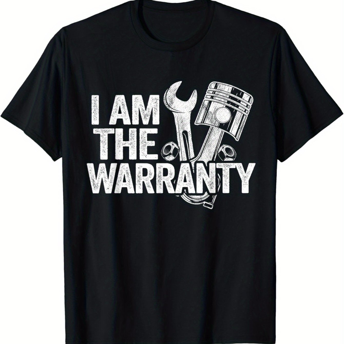TEMU Men's Funny Mechanic T-shirt With "i Am The " & Wrench & Socket Graphic - Automotive Repair Joke Gift For Mechanics, Casual Round Neck Short