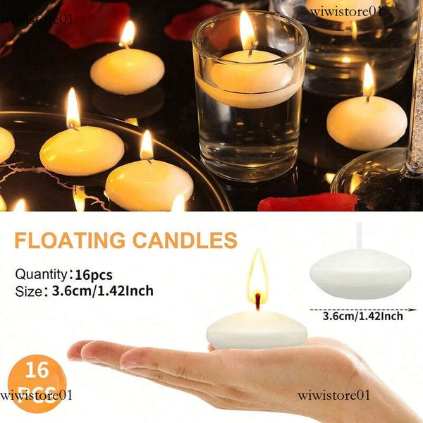 16Pcs Unscented Discs Candles Floating For Pool Party Wedding Home Bathtub Decor Supplies Romantic Confession Candlelight Dinner 3F2
