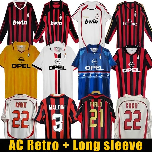 06 07 Retro Shirts SOCCER JERSEYS 88 89 90 91 93 94 95 96 97 Gullit 01 02 03 04 09 10 12 13 14 15 Maldini Van Basten Football KAKA Inzaghi 0