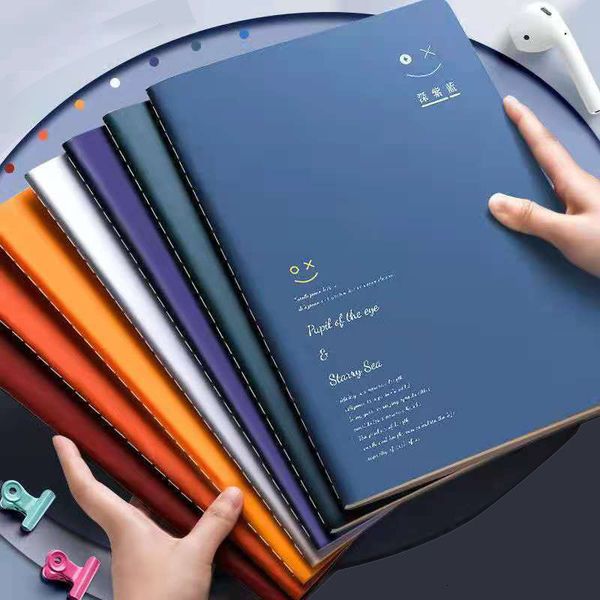 Notepads 4PCS Student Car Line A4 A5 B5 Notebook Ins Wind Small Fresh Large Notepad Literary Retro Style Thick Notebook 230515