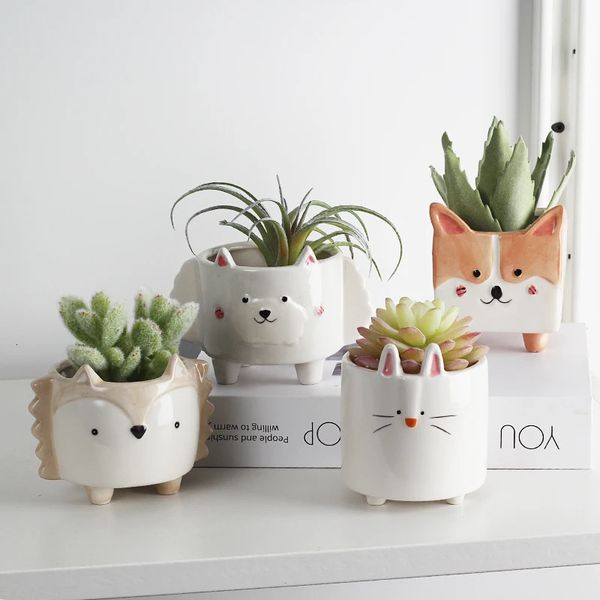 Planters Pots Ceramic flower pot Cartoon Animal plant macetas balcony decorations vaso suculenta planter vertical garden pots cute flowerpot