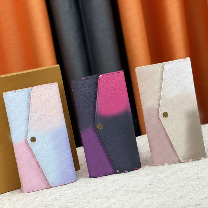 Fashion Designer Long Wallet Discount Original Box Card Seat Women&#039;s Handbag M81276 Black Gradient New Color Block Envelope Bag