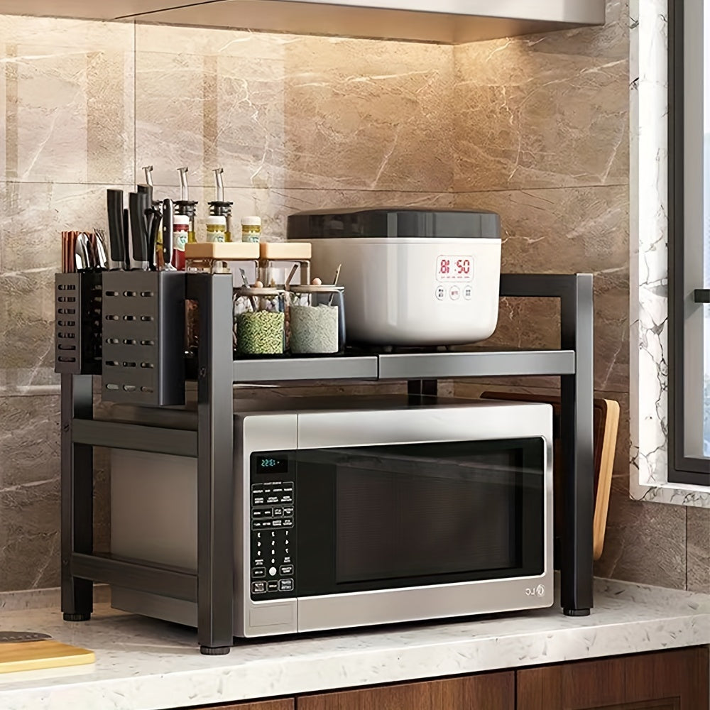 TEMU Torrainake1 Adjustable Microwave Rack, Multi-functional Microwave Rack, Suitable For Such , Bedroom, Bathroom, Etc. Used For Storing Fruits And