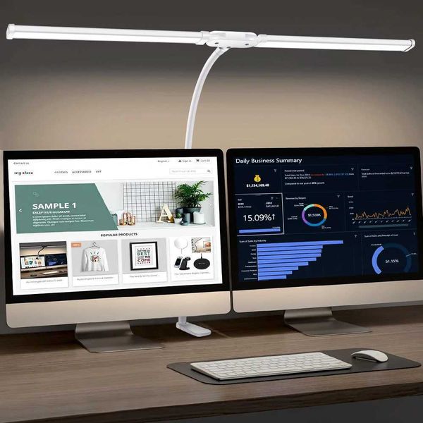 LED desk lamp with clip swing arm desk lamp with 3 color modes and 10 dimmable LED desk lamps X241122