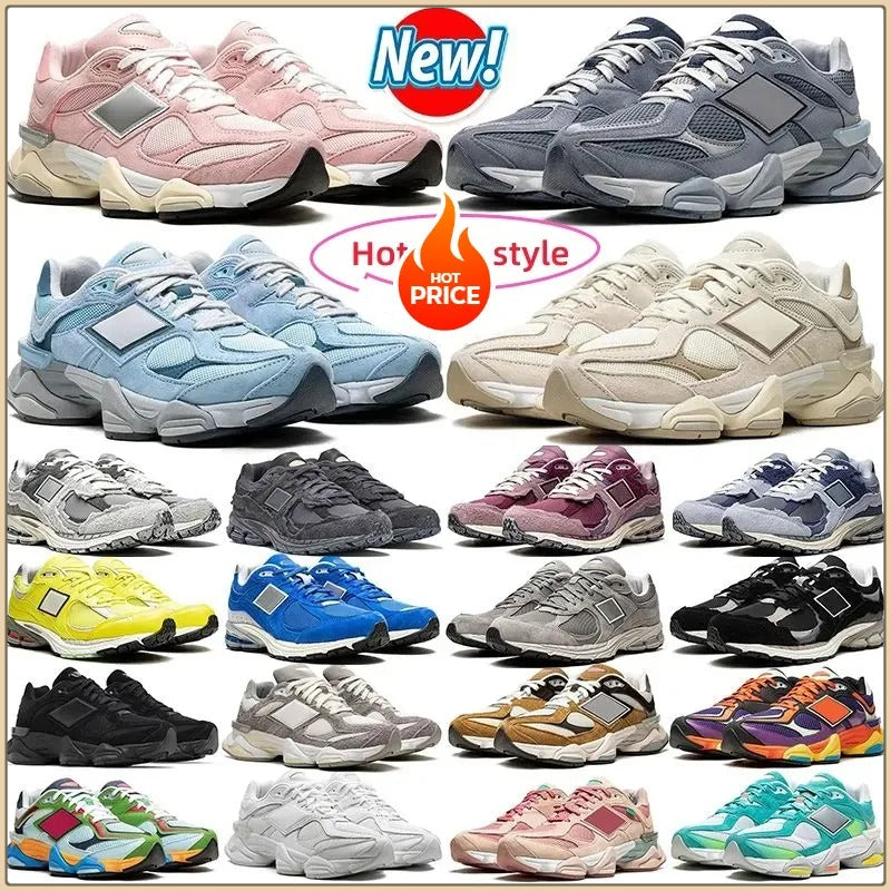 9060 Designer Shoes Men&#039;s and Women&#039;s running shoes Triple Black leather Quartz gray Sea salt White Brown pink Blue purple men&#039;s snea