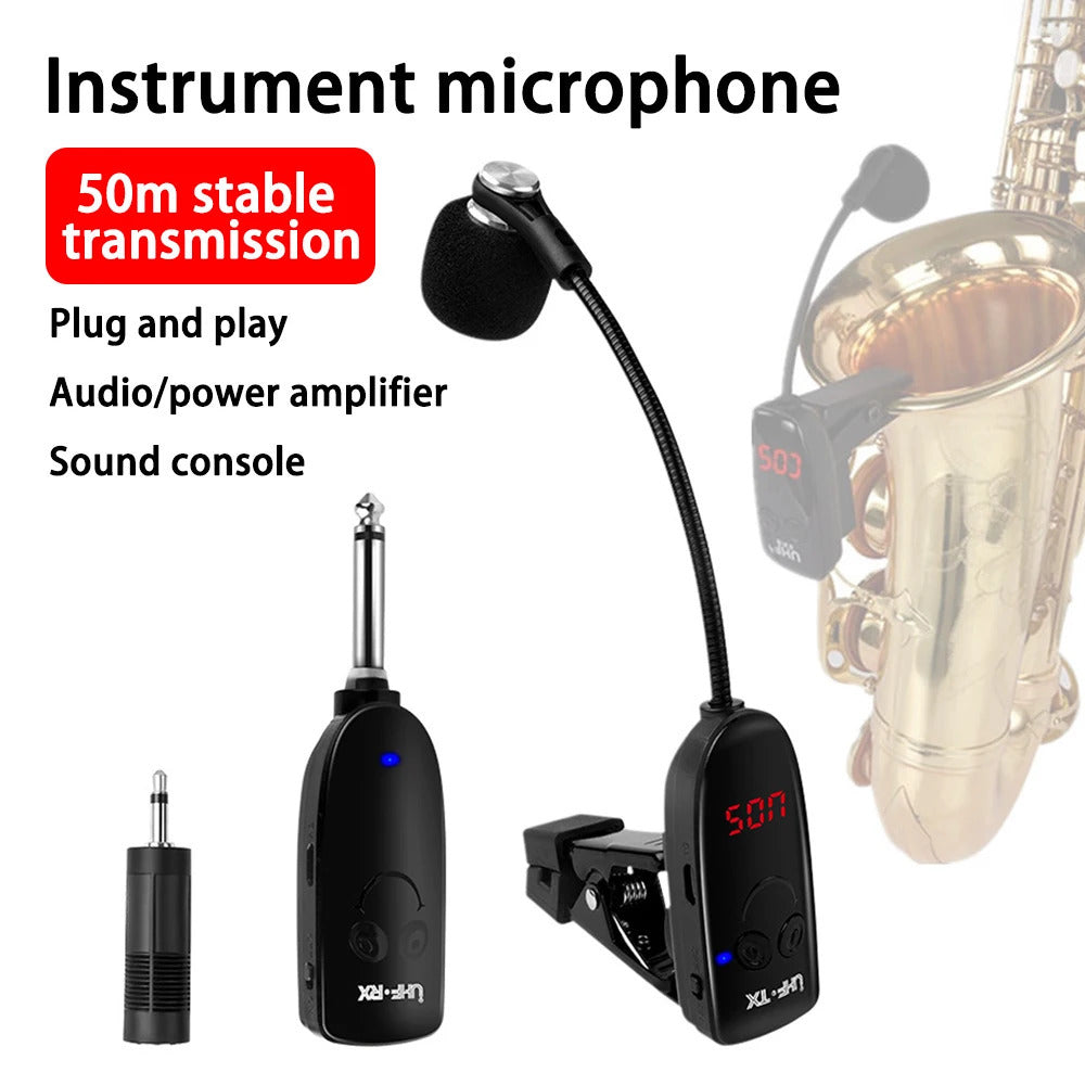 Instruments Pickup Pmplifier for Saxophone Trumpet Trombone Professional Microphone Wireless Receiver Transmitter 250121