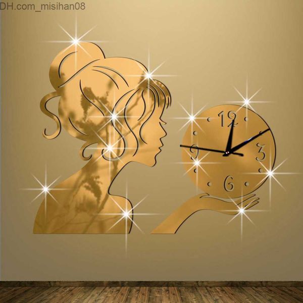 Wall Clocks 2016 new wall clock clocks horloge watch Living Room Quartz Needle Acrylic Home Decoration 3d diy mirror stickers free shipping