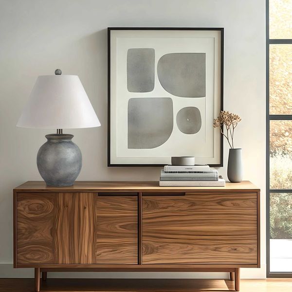 21Rustic Ceramic Table LampsHigh Distressed Grey-Black Clay Little Accent Lamp Decorative For KitchenBedroomLiving RoomC250108