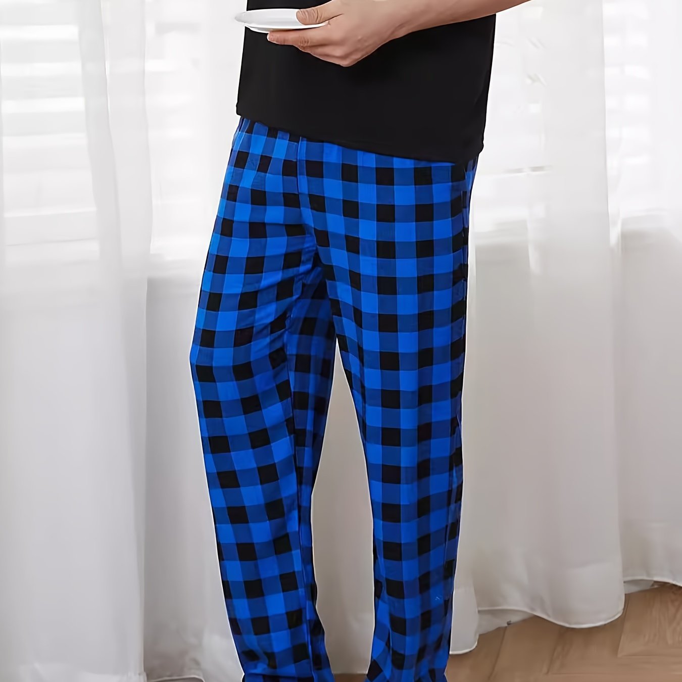 TEMU 1pc Men's Casual Pattern Pants, Loungewear Sleepwear Trousers With , Comfy Long Pajama Pants (top Not Included)