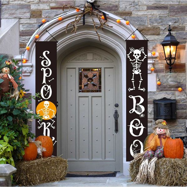 Halloween Decorations Outdoor | Trick or Treat Its October Witches Front Porch Banners for Halloween Porch Decor Y240801