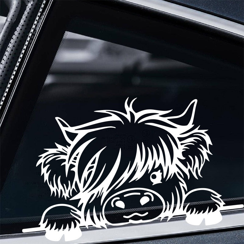 TEMU Cute Animal Self-adhesive Stickers - Black Silhouette Design, , Reusable Vinyl Decals For Bumper Or Window, Farm Vehicles Or Car Decor, Animal