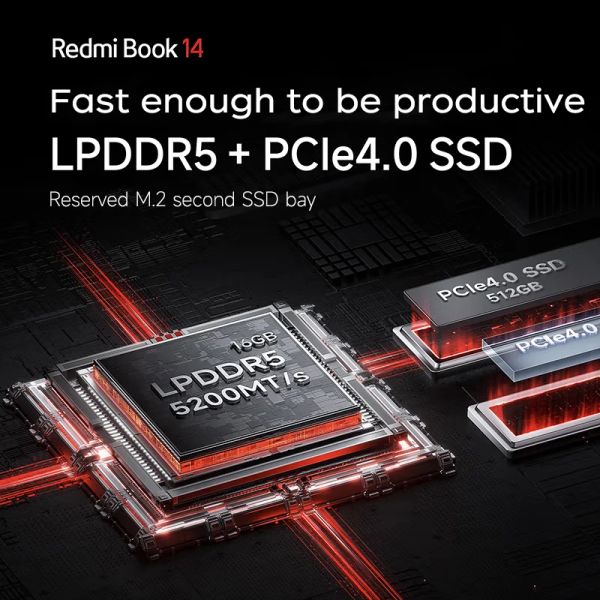 Xiaomi Laptop RedmiBook 14 2023 14 Inch 2.8K 120Hz Screen i5-12500H-i7-12700H 16GB LPDDR5 512GB-1TB SSD Notebook PC Computer