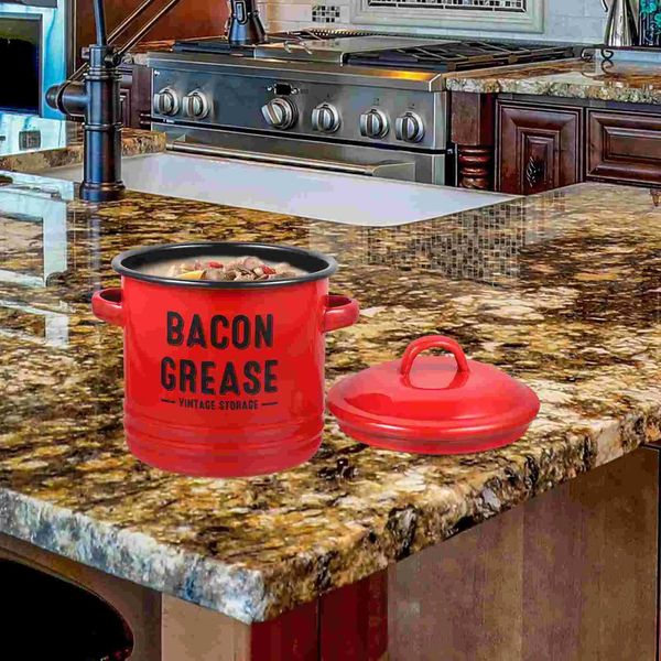 Lard Can Lided Soup Pot Sp Jar baked enamel sauce dish with a handle M241025