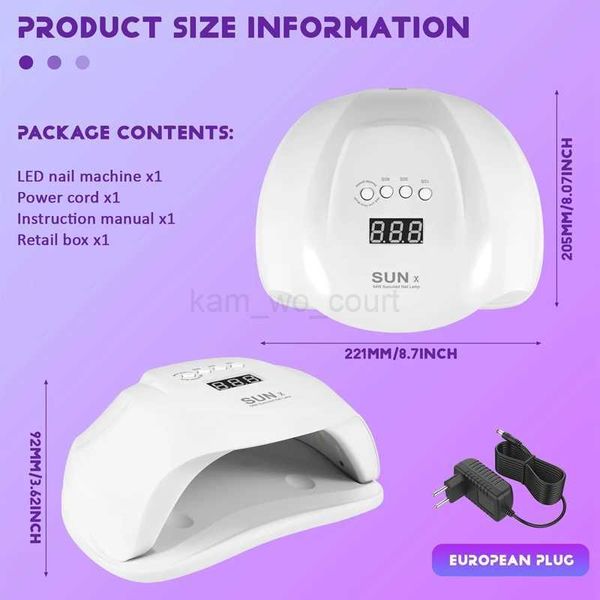 Sun X 54 W Nail Gel Dryer Machine Uv Led Lamp For Nail Dryer Professional White Light Polish Machine Fast Dryer Nail Art Tools E M240729