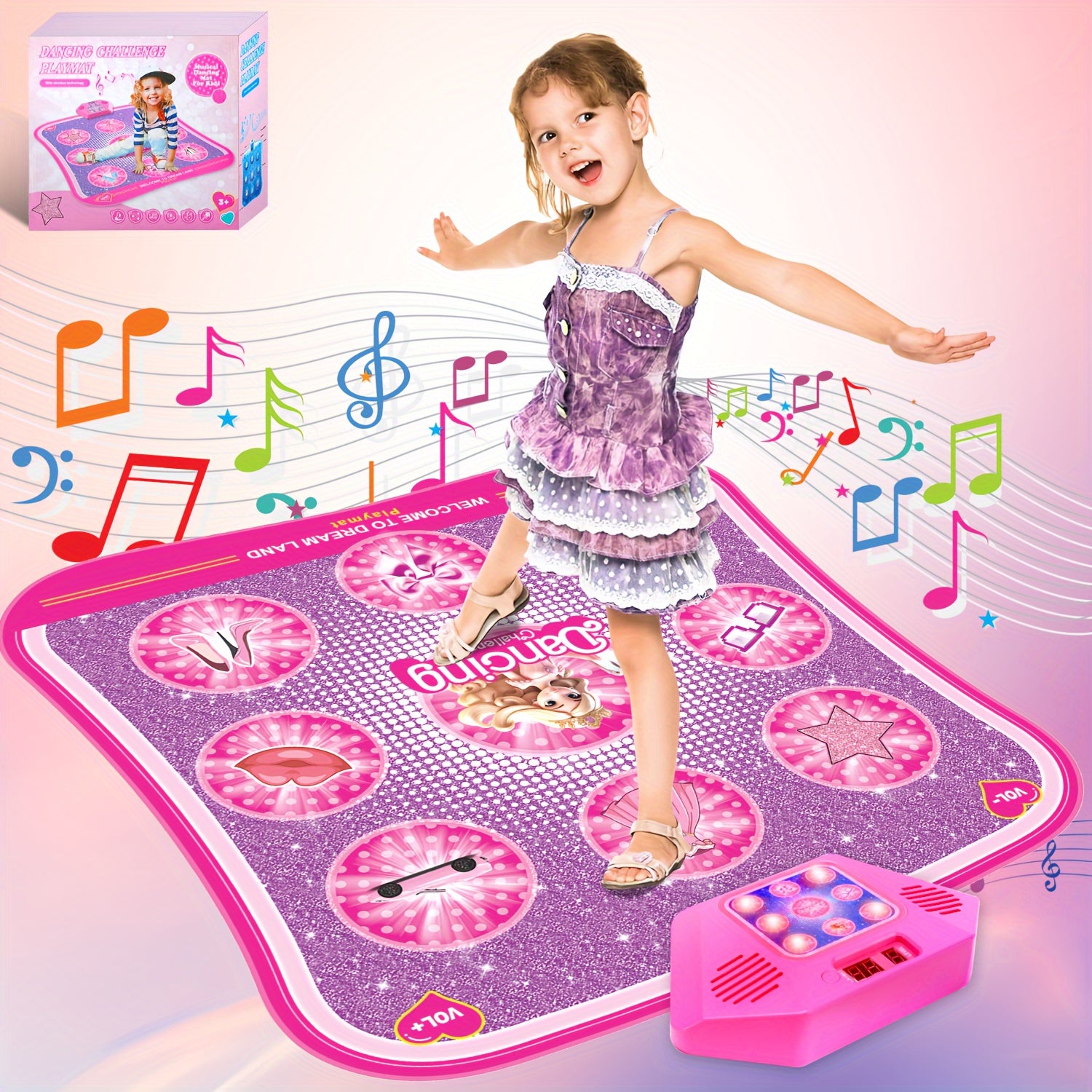 TEMU - 9 Keys Light Up Electronic , Dolls Princess Girl Toys, Kids Musical Mat, Dance Floor Mat, Birthday Gift, Halloween Gift, Christmas Gifts