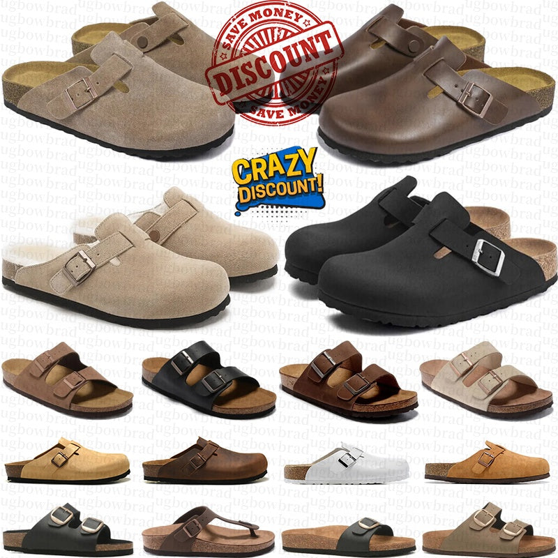 free shipping designer sandals clogs mens slippers women slides suede leather black white brown grey beige flip flops buckle shoes