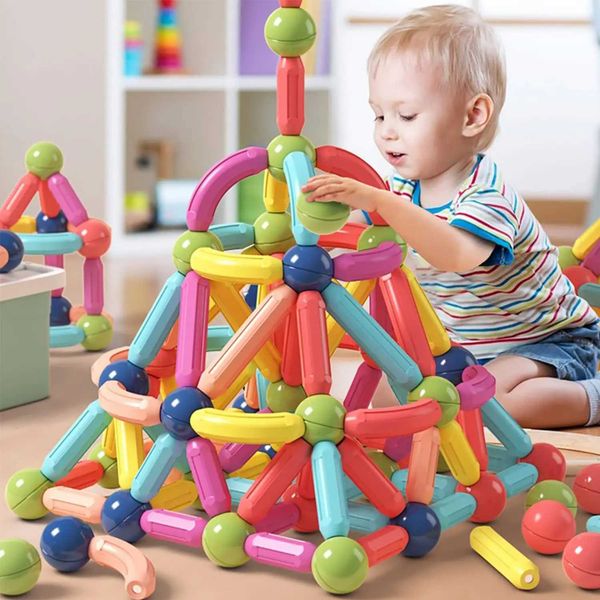 Magnetic Blocks Magnetic Building Blocks (25-36-42-64-128pcs) Are Puzzle Toys That Children are Interested in and Can Develop Many Skills S2