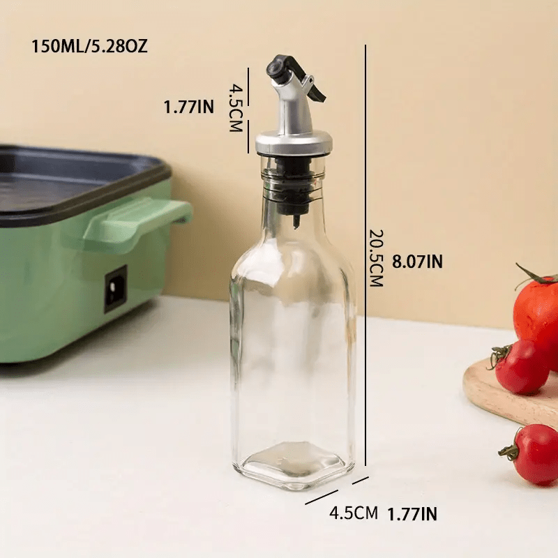 TEMU Large Capacity Glass Oil, Vinegar, Soy Sauce Dispenser Bottles - Leak-proof, Durable, Ideal For Kitchen Use, 150ml-250ml-500ml, Kitchen