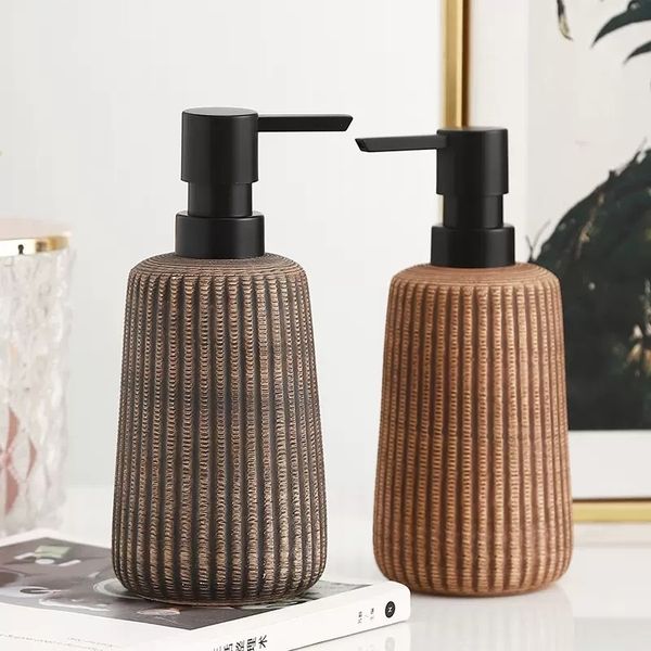 Liquid Soap Dispenser Ceramic Liquid Soap Dispensers 400ML Hand Wash Bottle Shower Gel Shampoo Bottles Bathroom Accessories 230317