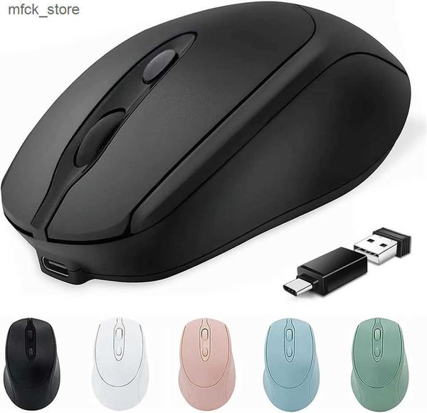 Rechargeable 2.4G Bluetooth-Compatible Wireless Computer Mouse USB Silent Gamer Mice For PC Laptop Macbook Tablet J241220