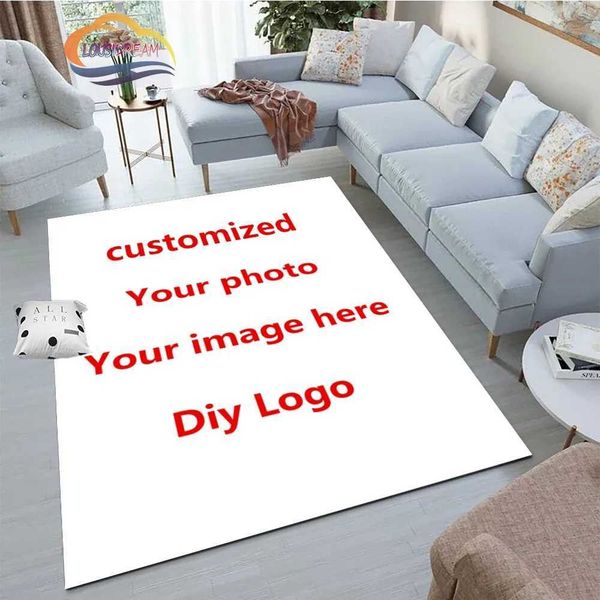 Personzed Customize Photo Brand Image Carpet for Living Room Bedroom Rug Kitchen Unslip Floor Mat Alfombra Birthday giftC241227