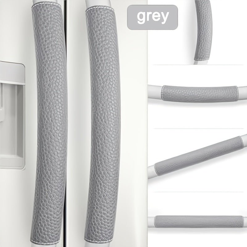 TEMU 2 Artificial Leather Anti-grey And Scratch-resistant Refrigerator Door Handle Gloves, Size 14.7x5.6 Inches, Appliance Protective Cover,