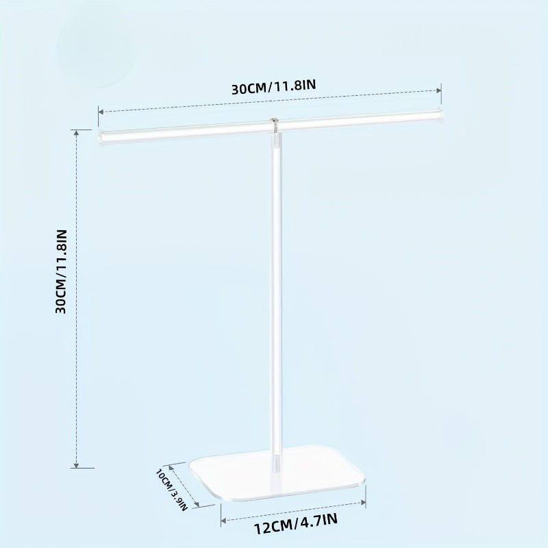 TEMU Clear Acrylic Jewelry Display Stand With Compartments & - Elegant Polished Tabletop Showcase With For Necklaces, Bracelets, Bangles, Earrings -