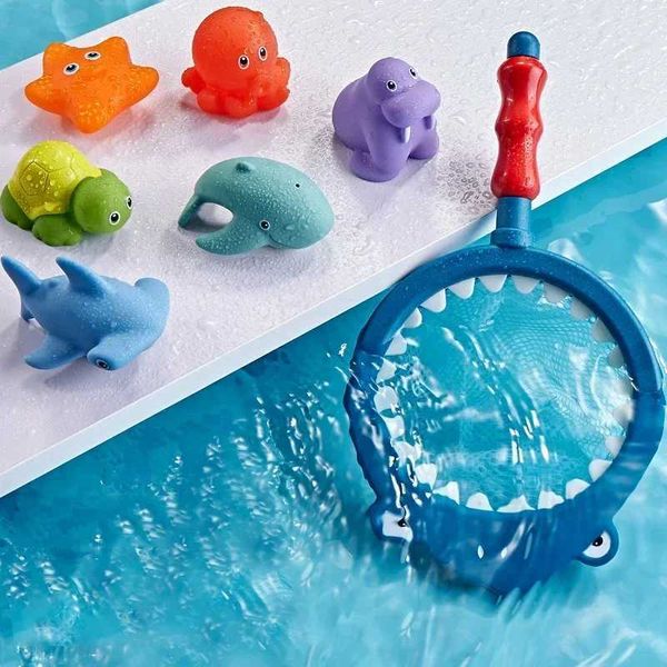 Baby Bath Toys Bathing Cute Swimming Turtle Whale Pool Beach Classic Fishing Water Toy For Kids Water Playing Toys Y240813