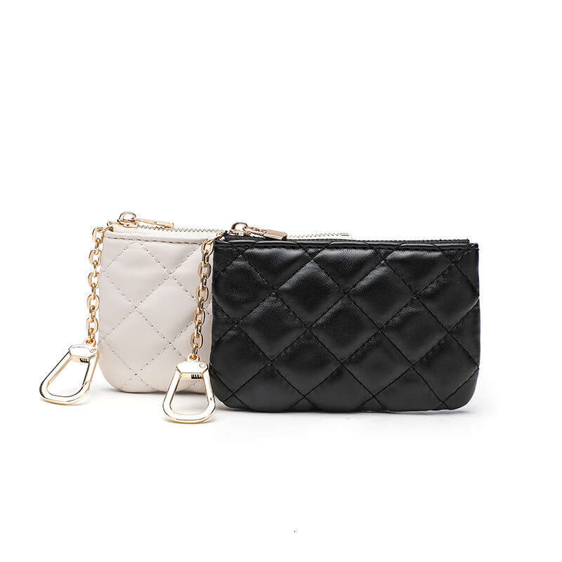 Women&#039;s Purse 2024 New Zipper Solid Color PU Embroidered Quilted Soft Leather Small Coin Card Holder Decorative Bag