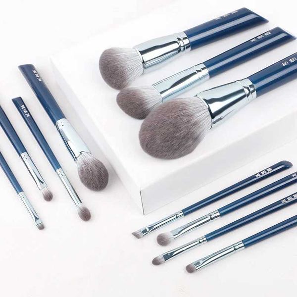 MyDestiny Azure Blue 11pcs Makeup Brush Set Kit Super Soft Fiber High Quality Face Eye Foundation Eyeshadow Powder Brush M240820