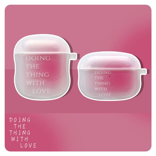 ddmygifts Ins pink gradient English suitable for Pro1-2-3 generation Bluetooth wireless headphone case soft shell A