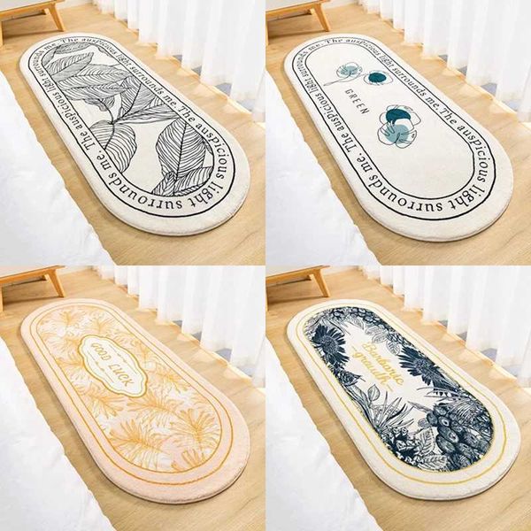 Fluffy Soft Plush Bedroom Bedside Rugs Nordic Flowers Carpet for Kids Room Living Room Non-Slip Home Decor Long Crawl Floor Mat
