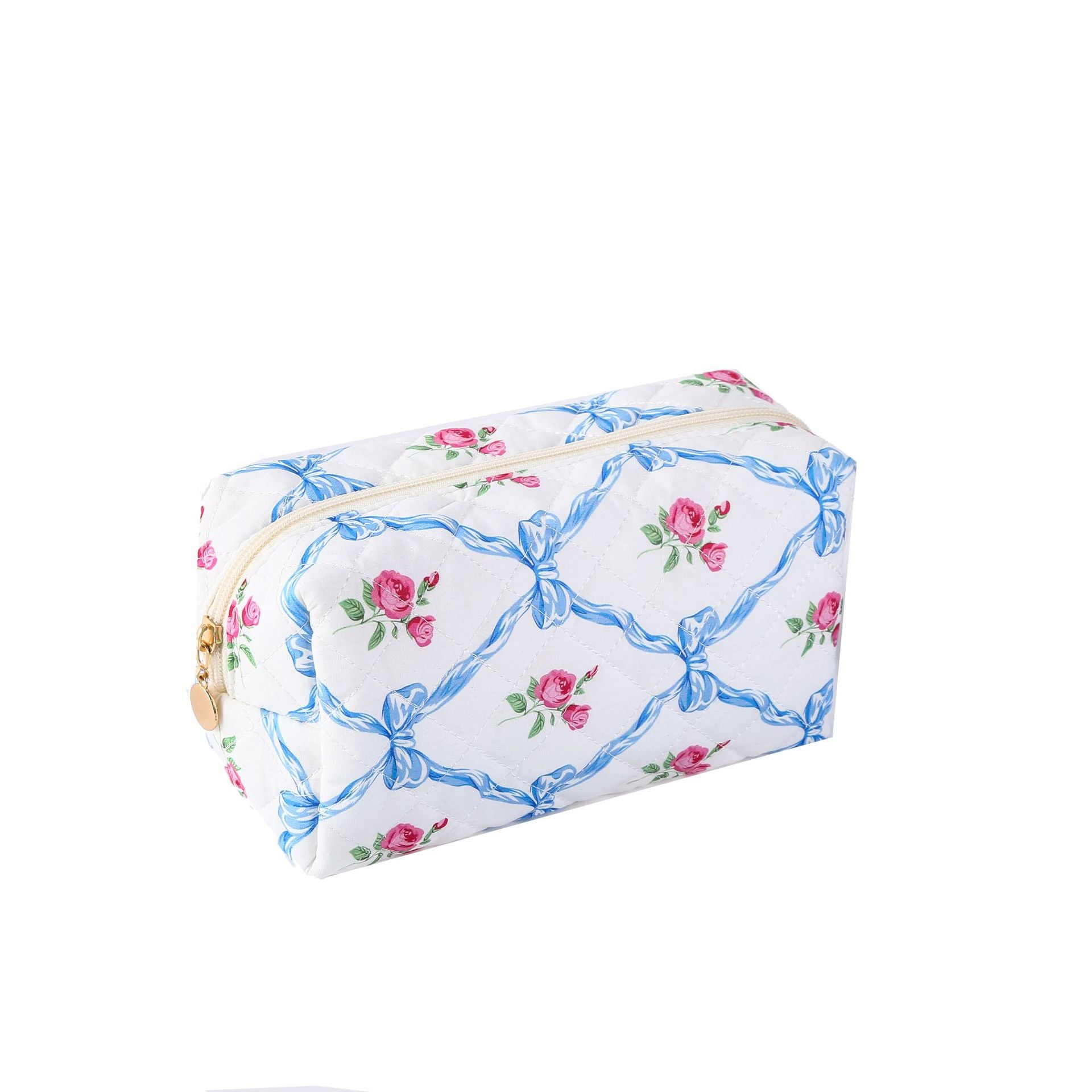 A525-AAA Embossed small fresh lily flower cosmetic bag portable travel skin care storage bag