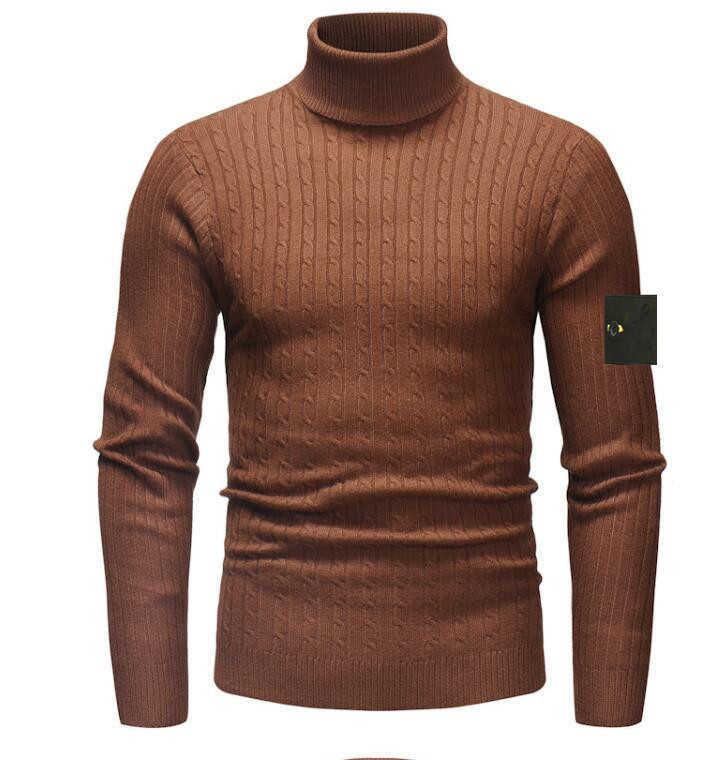 2023 Men&#039;s plus size sweater Outerwear and winter pullover high neck stone sweater island solid color warm fitting bottoming knitted youth casu